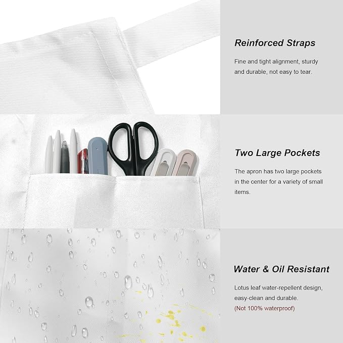 15 Pcs Adult Aprons Bulk with Pockets Adjustable Bib Chef Apron - Image 3