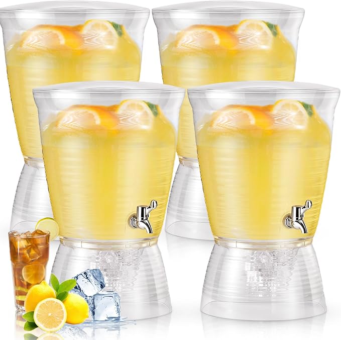 Tioncy 4 Pcs Acrylic Beverage Dispenser by Tioncy