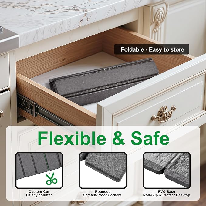 cuomaop Stone Drying Mat for Kitchen Counter Large, Foldable Quick Dry - Image 4