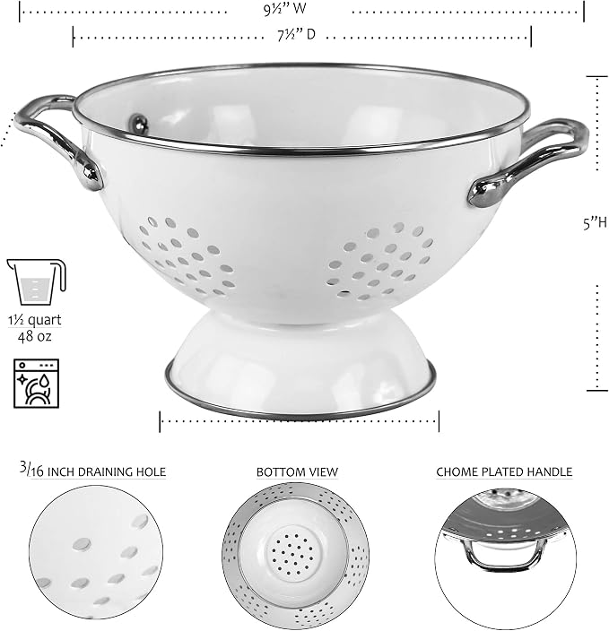 Calypso Basics by Reston Lloyd Powder Coated Enameled Colander, 1.5 Quart - Image 6