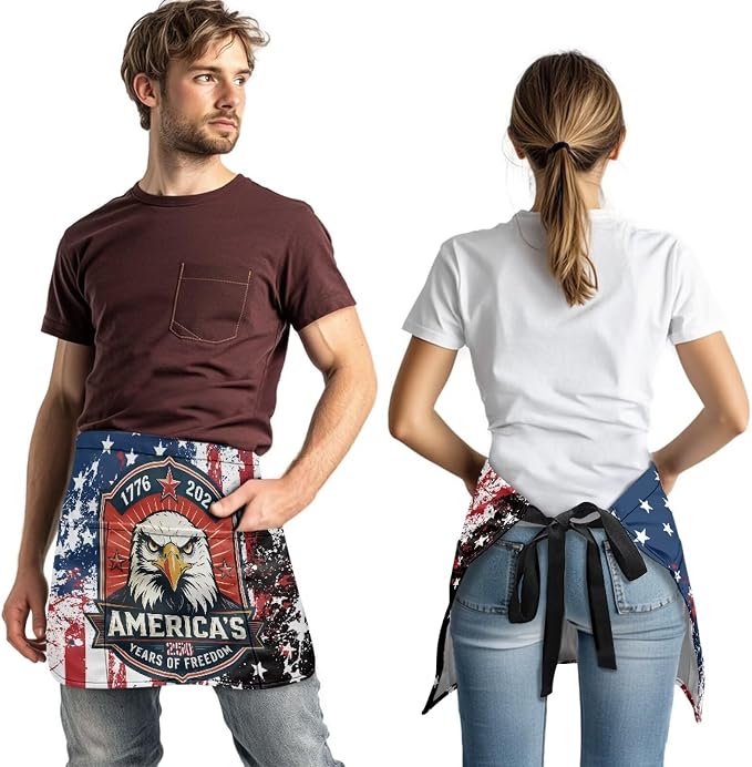 Server Apron with 3 Pockets, Waterproof Oil Waitress Waiter Half Apron - Image 3
