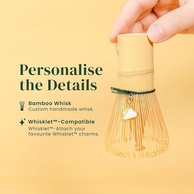 Crafti Matcha Whisk With Removable Whisklet™ Charm | Natural Bamboo | Included - Image 2