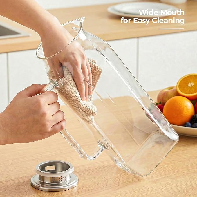 2 Pack 2 Liters 68 oz Square Glass Pitcher - Image 5