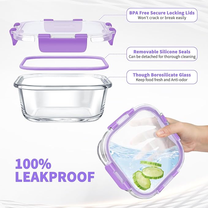 34pcs Glass Food Storage Containers - Image 3