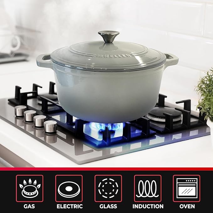 MUELLER HOME 7.5 QT Enameled Cast Iron Dutch Oven, Heavy-Duty, Oven-Safe up to - Image 4