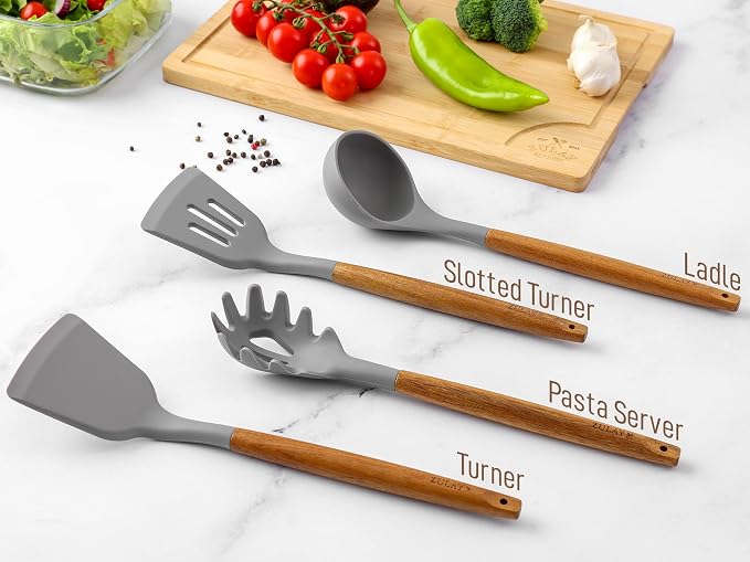 Zulay Kitchen Utensils Set Non-Stick Silicone Cooking Utensils Set - Image 8