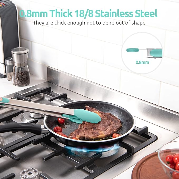 600ºF Heat Resistant Kitchen Tongs: U-Taste 16 in Extra Long Large Silicone - Image 5