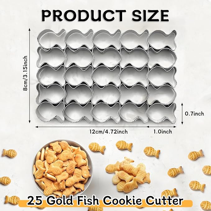 GoldFish Cracker Cutter, 25 Cavity Mini Cookie Cutters - Image 7