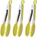 HINMAY Small Appetizer Tongs 7-Inch Silicone Tipped Kitchen Tongs by HINMAY