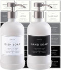 Hand and Dish Soap Dispenser for Kitchen and Bathroom, Stainless Steel Pumps by Verute