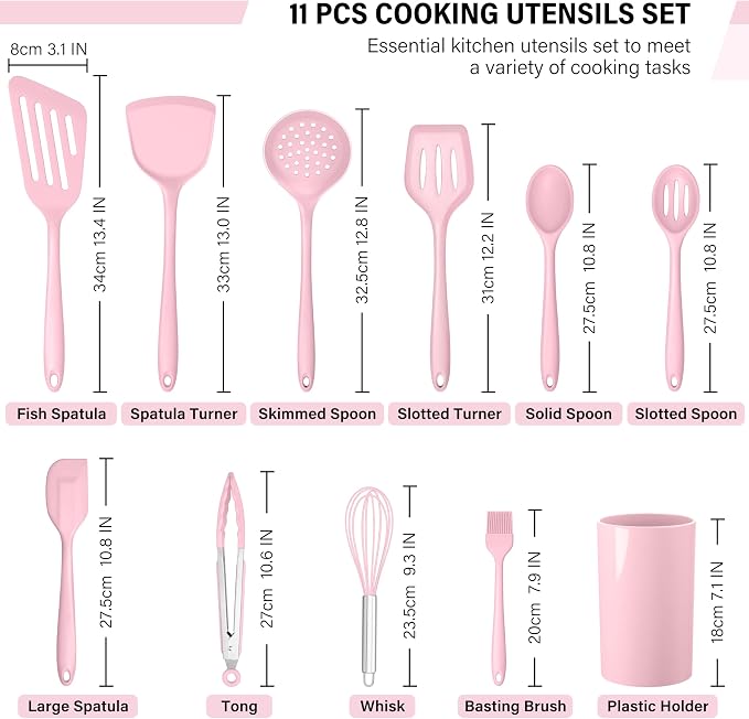 HaWare 11 PCS Silicone Cooking Utensils Set, Heat Resistant Kitchen Utensils - Image 2