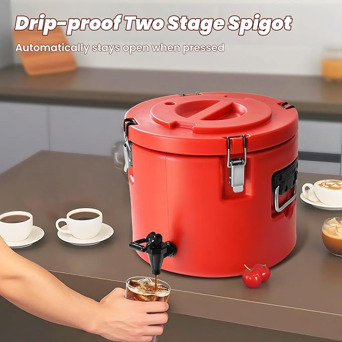 20L/5Gal Insulated Beverage Dispenser, Ice & Hot Drink Dispenser - Image 4