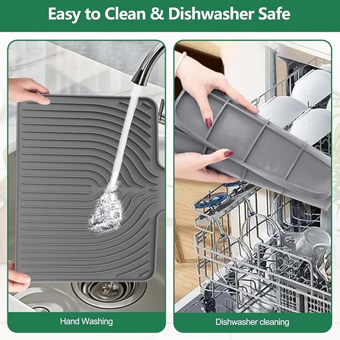 GUUKIN Silicone Dish Drying Mat, 17.7" x 11.8 " Drying Matt Kitchen Counter - Image 6