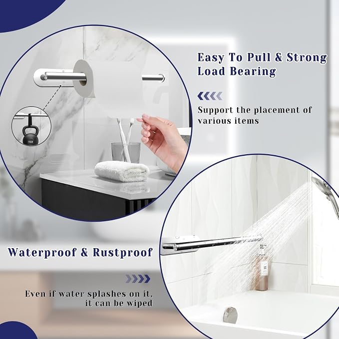 Paper Towel Holder, Self Adhesive or Drilling Paper Towel Holder Under Cabinet - Image 4