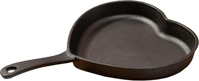 Paris Hilton Pre-Seasoned Cast Iron Heart Skillet Pan, Heavy-Duty Frying Pan by TheWorldofParisHilton
