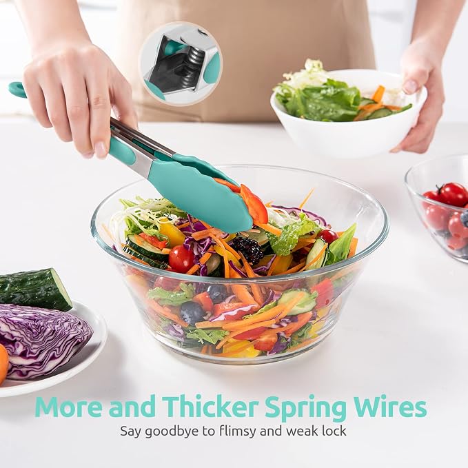 600ºF Heat Resistant Kitchen Tongs: U-Taste 9 inch Silicone Cooking Tong - Image 8