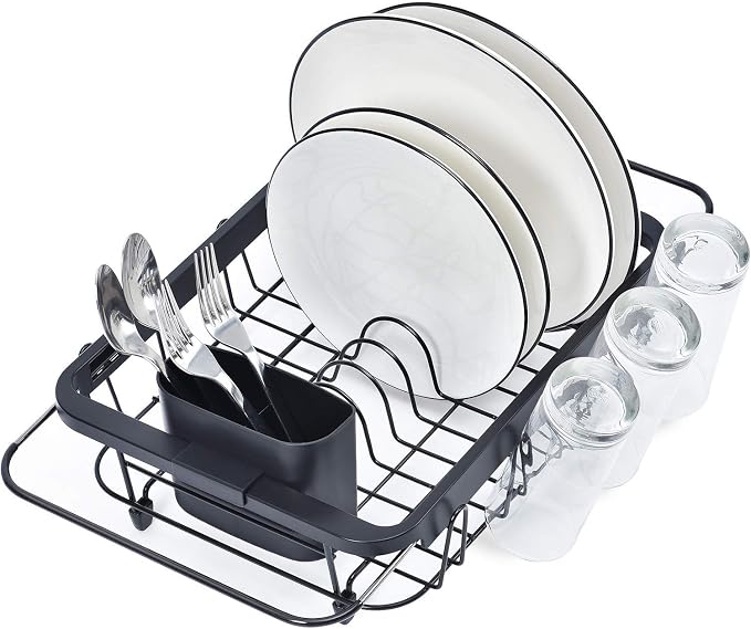 TOOLF Expandable Dish Drying Rack Over The Sink Adjustable Dish Rack in Sink Or by TOOLF