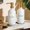 White Glass Soap Dispenser Set of 2, 16oz Hand and Dish Soap Dispenser by FachixyUS