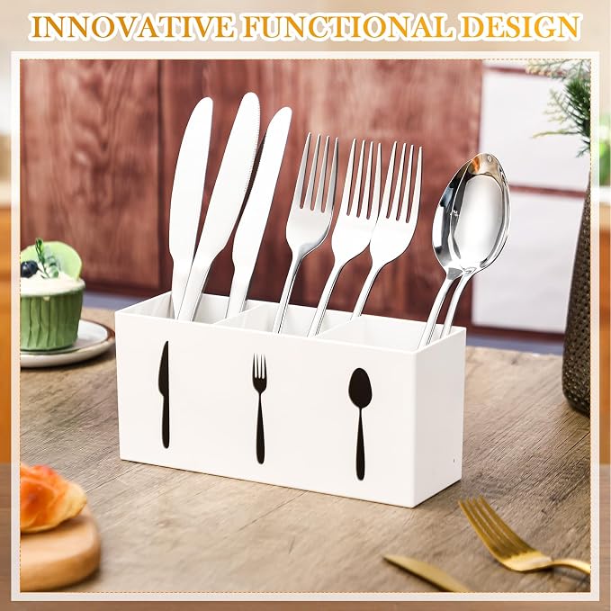 Suzile Acrylic Cutlery Storage Organizer Bin Silverware Caddy Countertop Knife - Image 4