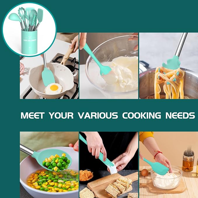 Silicone Cooking Utensil Set, Umite Chef 15pcs Silicone Cooking Kitchen - Image 5