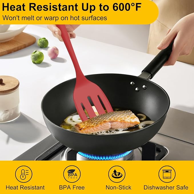 Beijiyi Silicone Spatula Set of 4, 600°F Heat Resistant, BPA Free Kitchen - Image 4