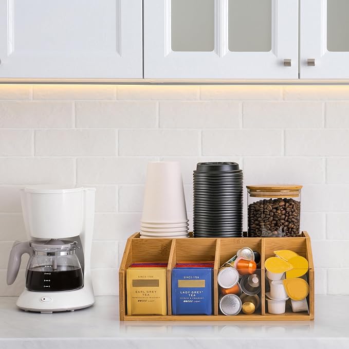Bamboo Coffee Station Organizer - Image 3