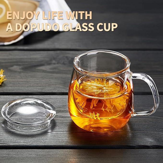 DOPUDO Large Glass Tea Cup, 34 oz Borosilicate Glass Tea Mug - Image 6