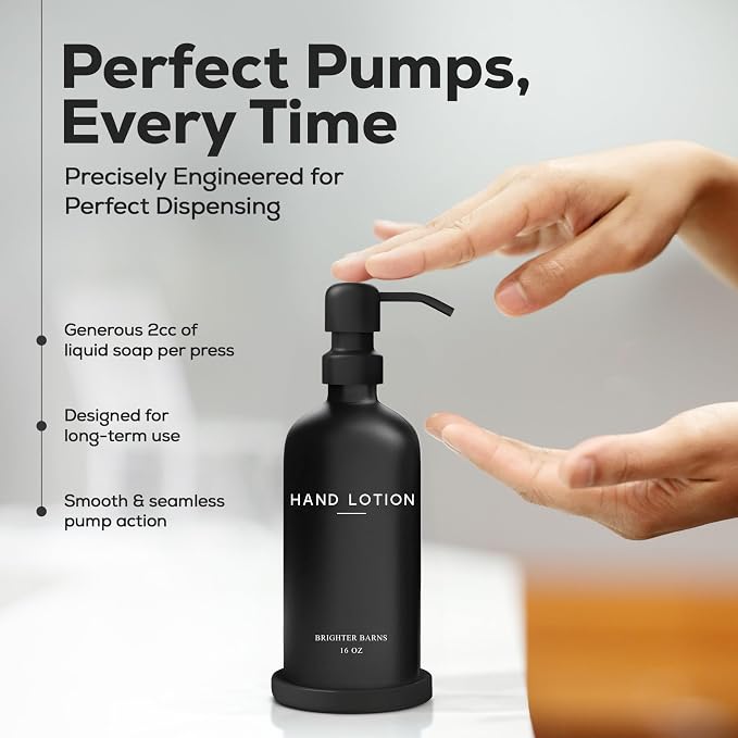 Black Glass Lotion Dispenser - Image 4