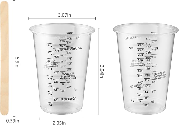 50PCS Resin Epoxy Mixing Cups, DQELFA 8oz Clear Plastic Paint Measuring Cups - Image 2