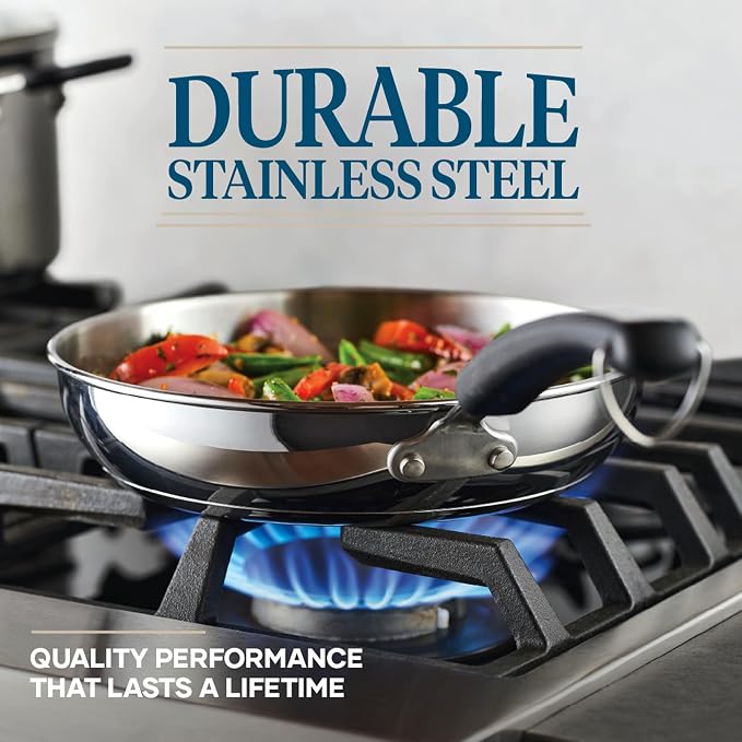 Farberware Brilliance Stainless Steel Cookware Set, 10 Piece Pots and Pans Set - Image 4