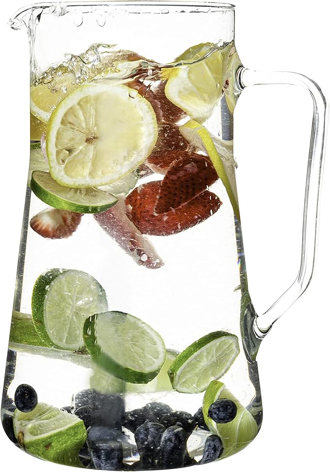 Simax Large Glass Pitcher With Spout, 2.5 Quart Borosilicate Glass Iced Tea by SIMAX