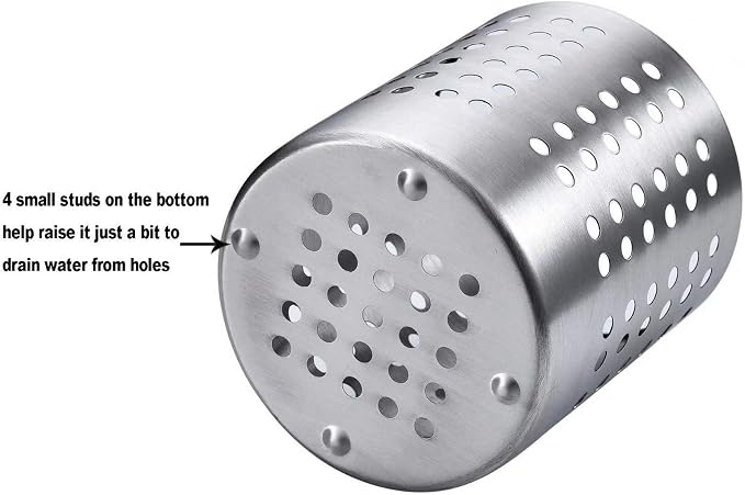 KSENDALO Small Stainless Steel Utensil Holder, SUS304 Silverware Utensil Drying - Image 4