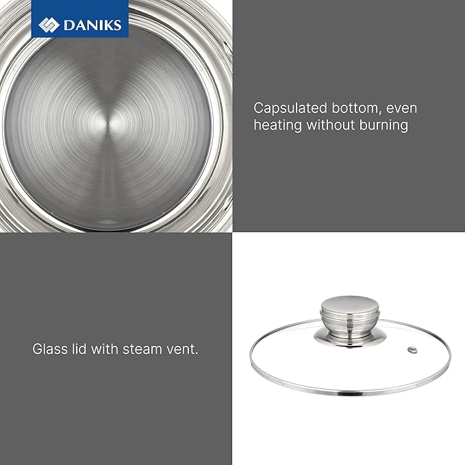 Daniks Standard 3 Quart Stainless Steel Stock Pot - Image 4