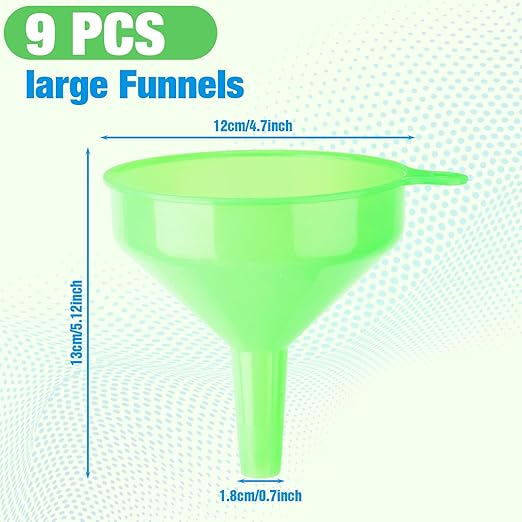 Honeydak 9 Pcs Plastic Funnels 4.7 Inch Wide Mouth Multi-Purpose Funnels - Image 3