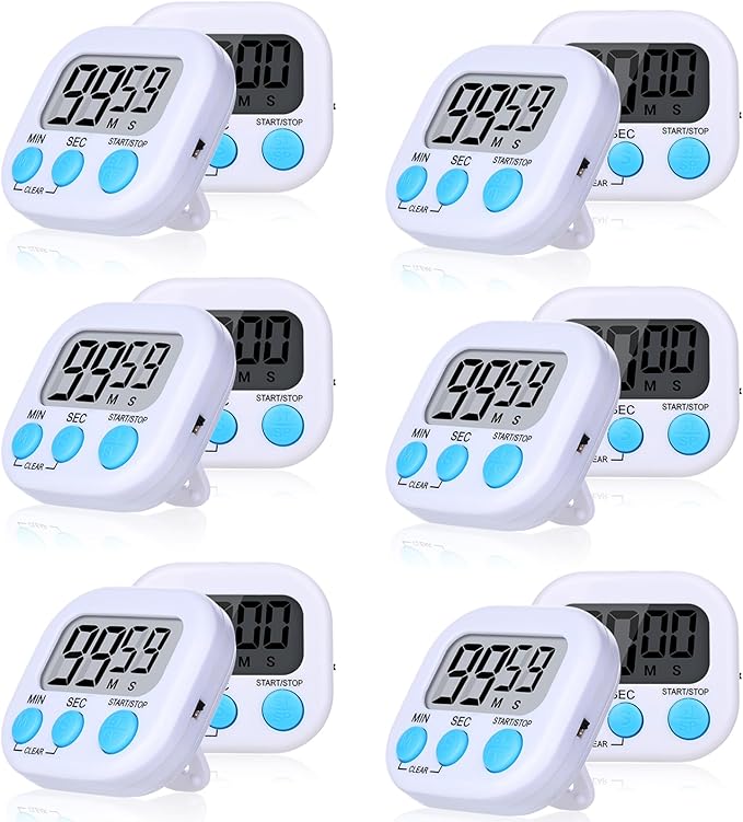 Mwellewm 12Pcs Digital Timers for Classroom Kitchen Timers for Cooking Small by Mwellewm