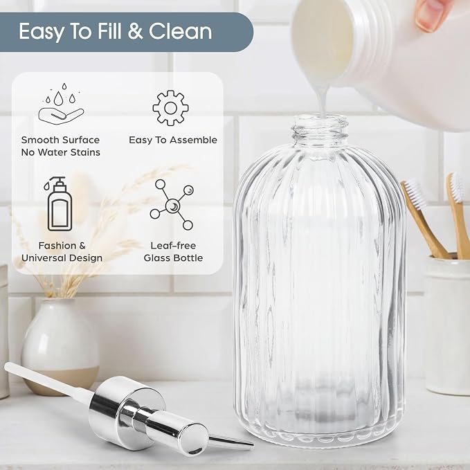 Topsky Stripe Glass Soap Dispenser - Image 2