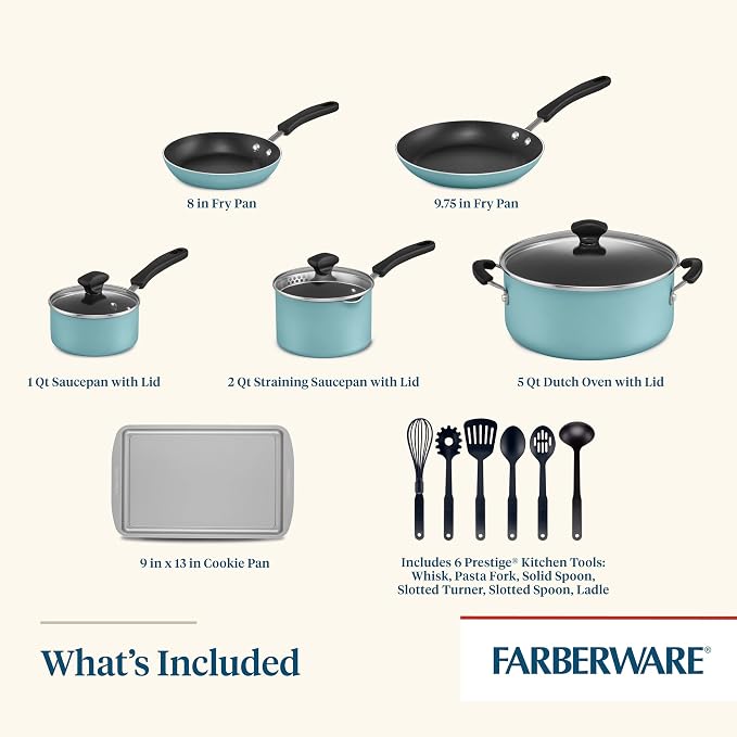 Farberware Cookstart DiamondMax Nonstick Cookware/Pots and Pans Set, Dishwasher - Image 4