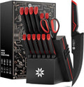 Knife Set - 15 PCS Kitchen Knife Set - Stainless Steel Knife Block Set - by ASETY