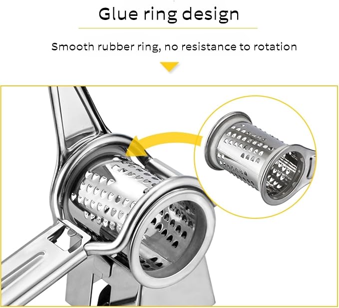 Manual Rotary Cheese Grater Stainless Steel Parmesan Grater, Hand Crank Cheese - Image 6