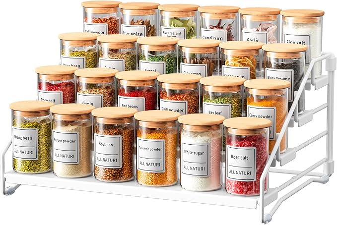 RCHYFEED Spice Rack Organizer for Cabinet, 4 Tier Spice Organization for by RCHYFEED