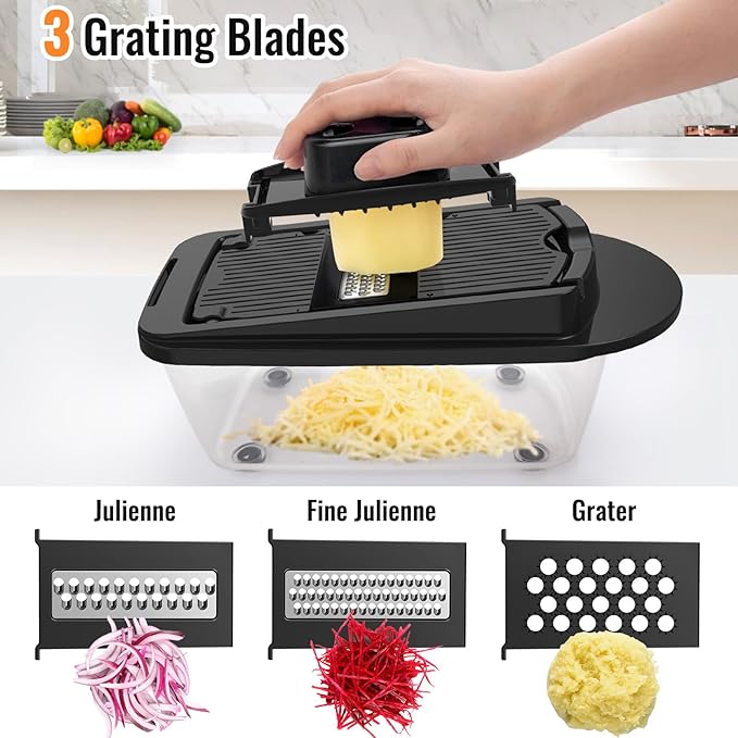 8 Blade All-in-1 Vegetable Chopper Mandoline Slicer - Image 6