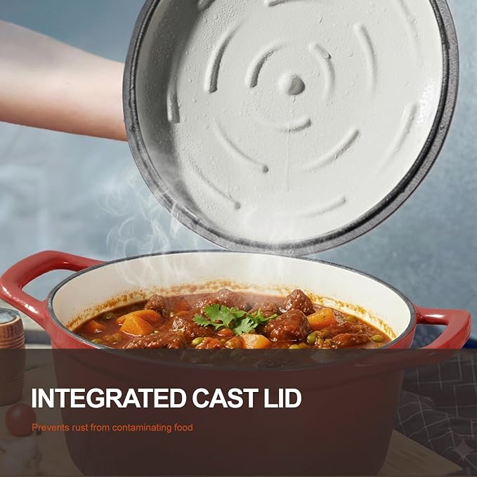 Overmont Enameled Cast Iron Dutch Oven - Image 2