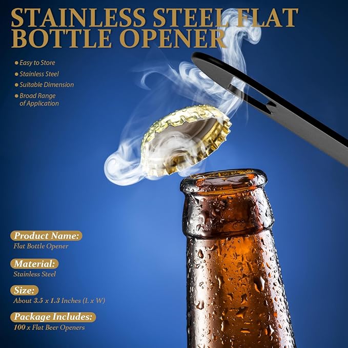 Remerry Bottle Openers Stainless Steel Flat Bottle Opener Bulk 3.4 x 1.3 Inches - Image 5