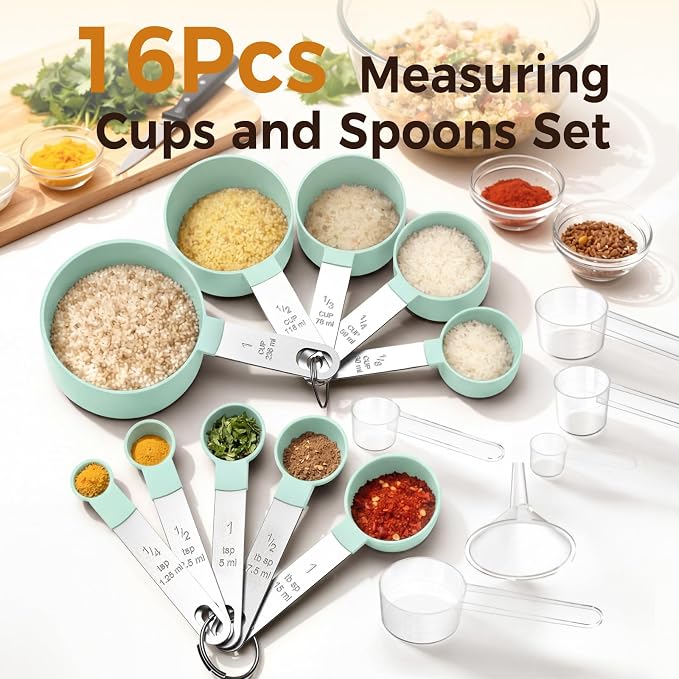 16PCS Measuring Cups and Spoons Set, Measuring Spoon Set - Image 2