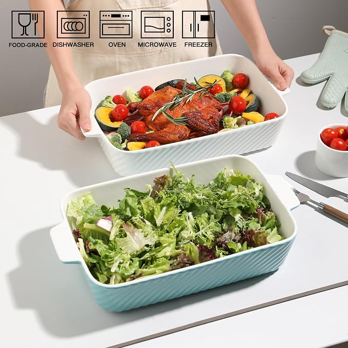 Sweejar Ceramic 13 x 9 Baking Pan, Cake Baking Dish - Image 2