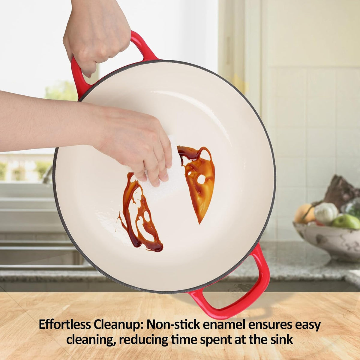 Enameled Cast Iron Dutch Oven, 3.8 Quart Dutch Oven Pot with Lid, Non