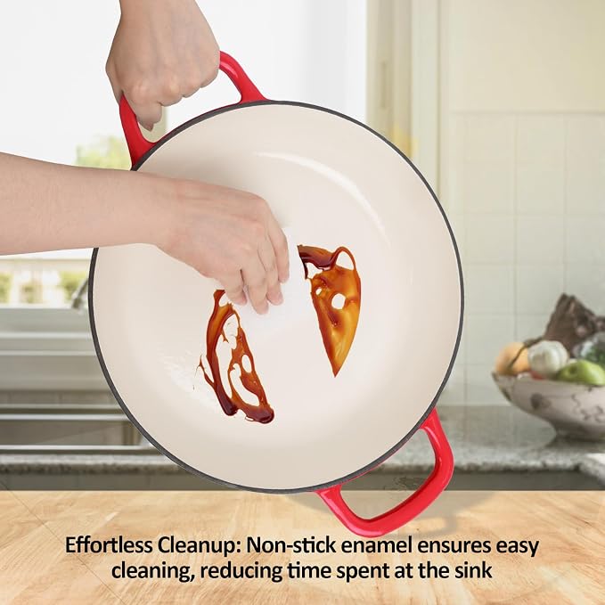 Enameled Cast Iron Dutch Oven, 3.8 Quart Dutch Oven Pot - Image 5