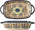 Vintage Style Tulip Flower Pattern Ceramic Bakeware Casserole Dish Baking Pan by Bicuzat