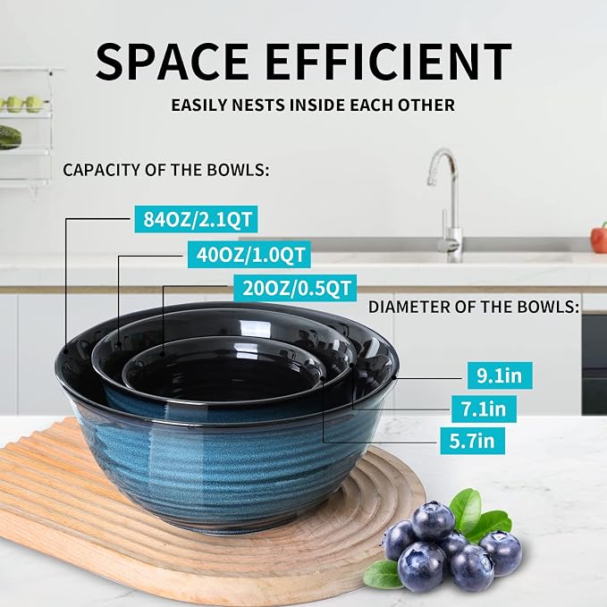 HASENSE Ceramic Mixing Bowls Set - Image 2