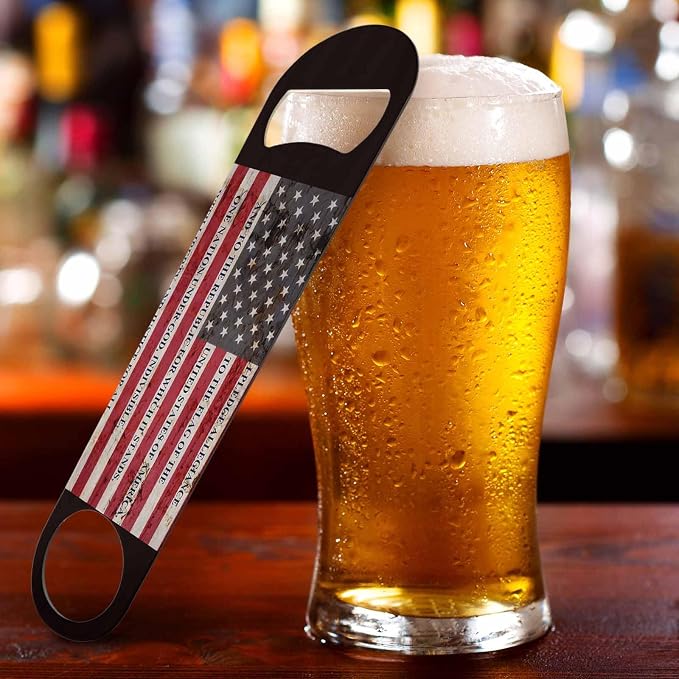 Usa Flag Stainless Steel Bottle Opener Pledge of Allegiance Written on A - Image 5